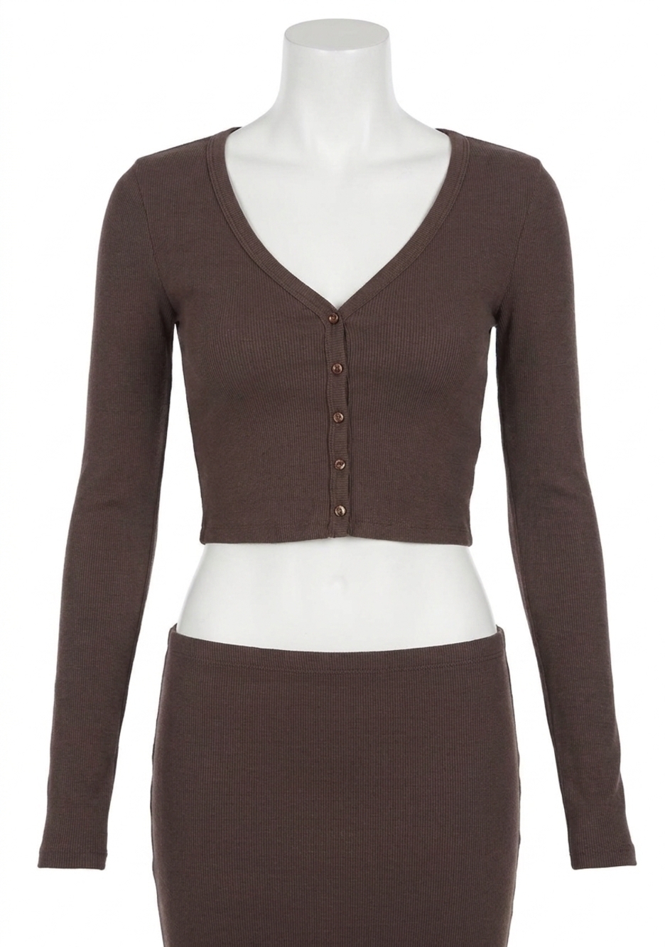NEW ETERNE cropped cardigan in espresso